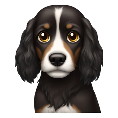 Dark brown and black long hair dog  sticker