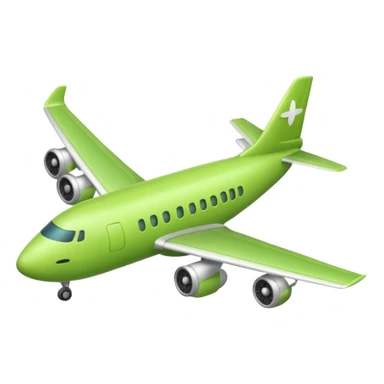 самолет светло зеленого  насыщенного цвета emoji sticker