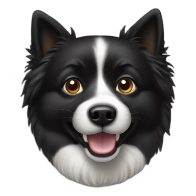 Black spitz dog sticker
