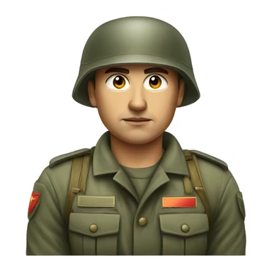 realistic ussr soldier serious with military takes sticker