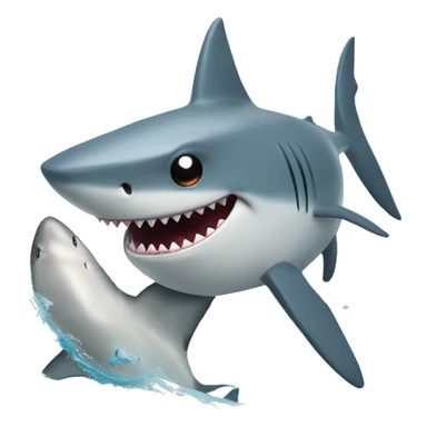 Shark yapping in the ocean sticker