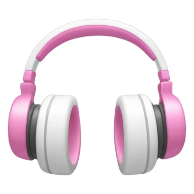 White headphones with pink bow sticker