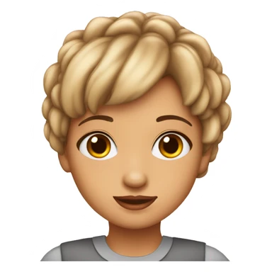 niña pelo corto ojos cafes sticker