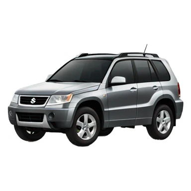 Grey Suzuki grand vitara 2005 tall with black tires  sticker