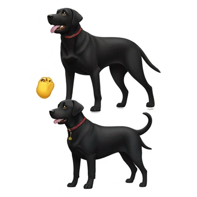 black labrador with golden labrador sticker