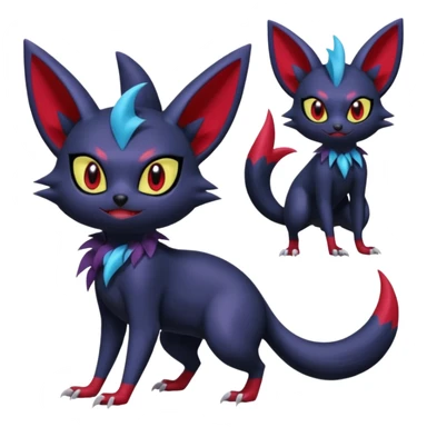 Noibat-Sneasel-Weavile-Zorua-Fakémon-hybrid-creature (full body)  sticker