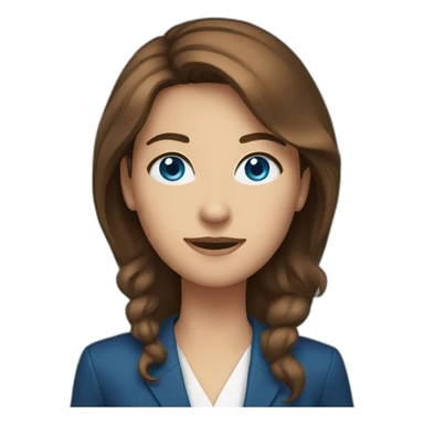 a brown-haired presenter with blue eyes sticker