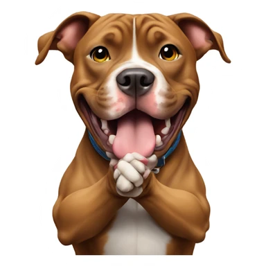 Pit bull clapping hands sticker