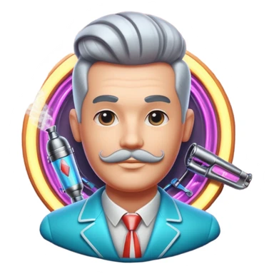 pay attention only to the image. ignore the text. for the logo/image create a mixture of classic 50s/60s barber feel that youd get from a barber bar. But then add that modern, hyperreastic, futuristic, neon, smoke, bricks, and more to create an epic logo that men in their 30s will really connect to sticker