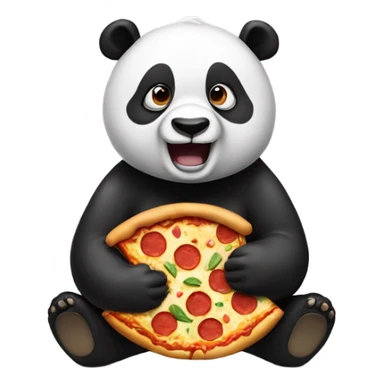  A panda eating pizza  sticker