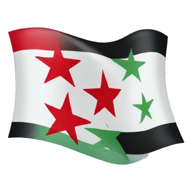 syria flag with 3 red star sticker