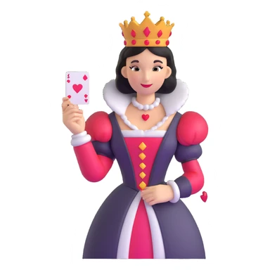 Queen of Hearts from Alice in Wonderland, holding a playing card sticker