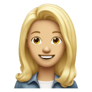 smiling blonde with long hair eating mayonnaise sticker