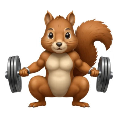 Squirrel squatting with weights sticker