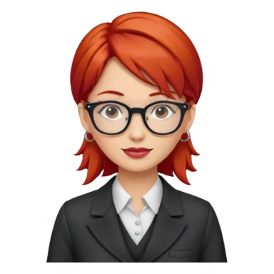 tailor woman with red hair and glasses sticker