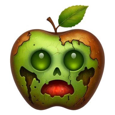 moldy apple without eyes and face sticker