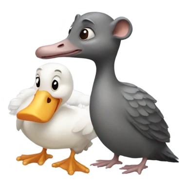 Rat and goose sticker