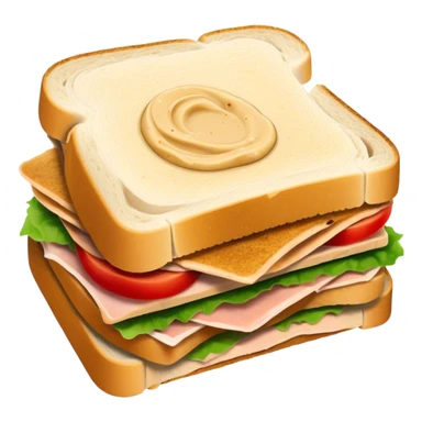 Sandwich with turkey and hummus inside sticker