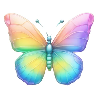 flying Pastel rainbow-gradient iridescent glass crystal butterfly sticker