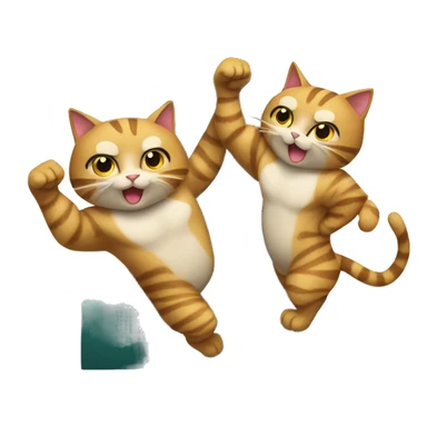 two muscular cats holding up the number 13 sticker