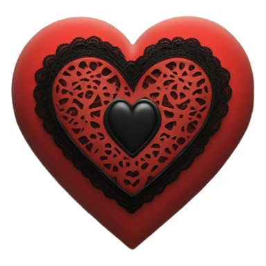 red heart with black lace sticker