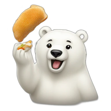 icebear eat chicken sticker