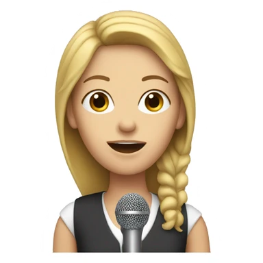 White Woman speaking into microphone sticker