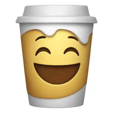 Smiley face drinking hot coffee  sticker
