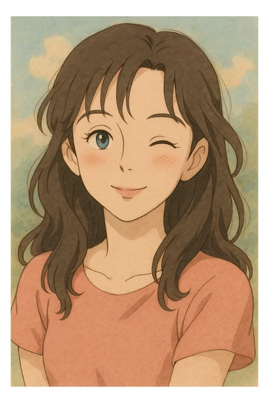 winking woman sticker