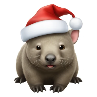 Wombat in a Santa hat sticker