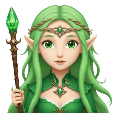 elf girl with staff sticker