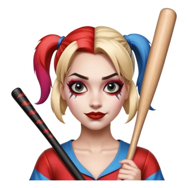 Harley Quinn with a baseball bat sticker