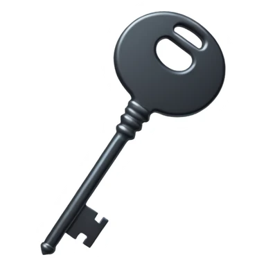 iOS emoji, minimal dark key, flat, fantasy item sticker