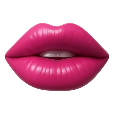 Realistic lipstick emoji with glossy finish, pink lipstick, photorealistic style. Remove background. sticker