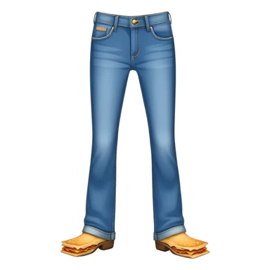 Bootcut jeans with lasagna  sticker
