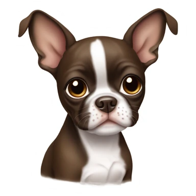 Brown Boston terrier puppy girl sticker
