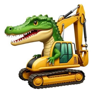 Crocodile in excavator sticker