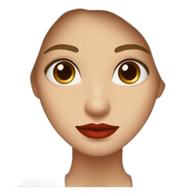 Mujer de piel blanca con labios rojos , pelo largo color castaño con rulos solo en las puntas, anteojos de vista y ojos color marron sticker