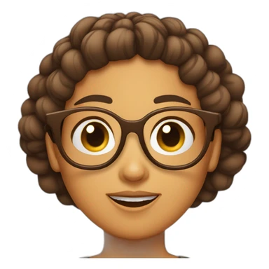Chica pelo corto y marrón con gafas sticker