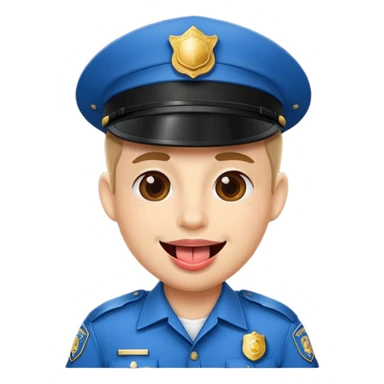 Cop with tongue out sticker