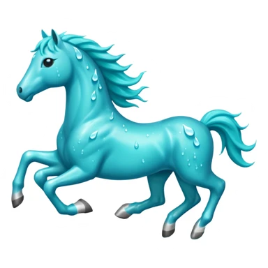 Water Horses run With drops The color is turquoise  sticker