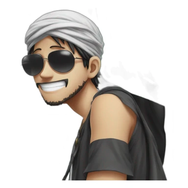 Luffy muslim sunglasses Palestine sticker