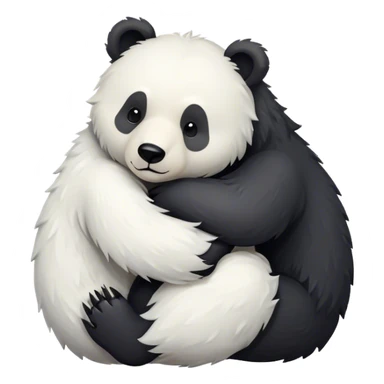 White and black bear hugging each other sticker