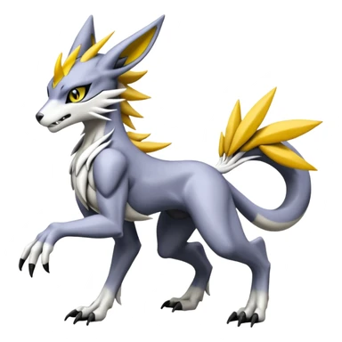 Meloetta-Wargreymon-Renamon-Sergal-Pokémon-Digimon-Fakémon-fusion-hybrid-creature sticker