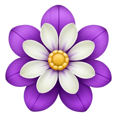 White flower and a purple flower sticker