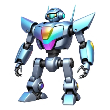 Iridescent medabot-mecha sticker
