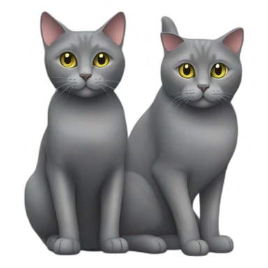 A chartreux cat and a European cat together  sticker