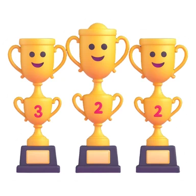 3 winners in 1st, 2nd & 3rd place emoji show  sticker