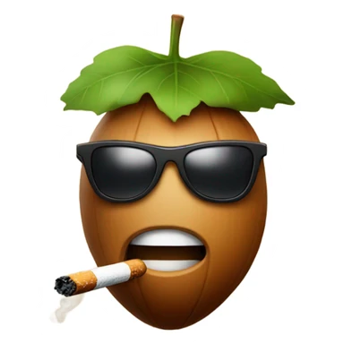 Acorn smoking cigarette with sunglasses on sticker
