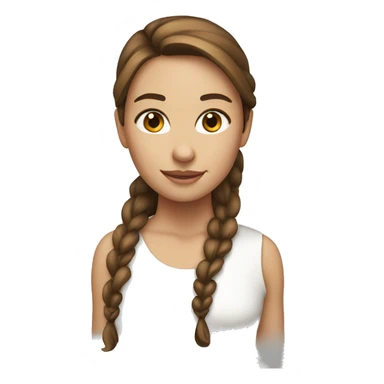 A girl that is white and has a brown hair long ponytail sticker